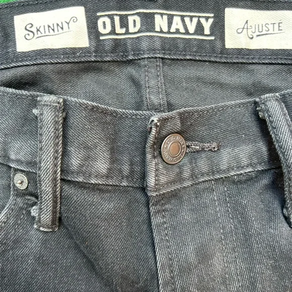Old Navy Men Black Skinny Ajuste Jeans - Picture 2 of 5